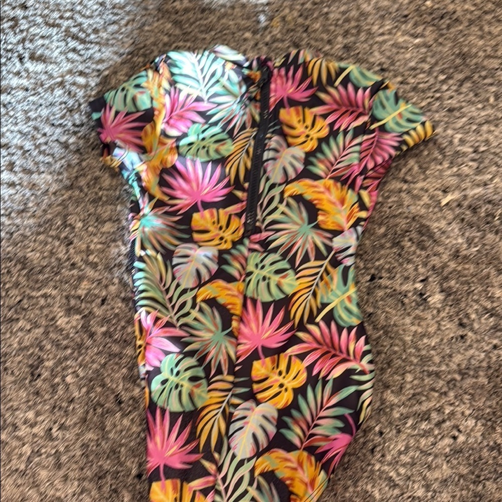 Tropical Leaf Print swimsuit